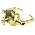 Yale Grade 2 Entry Cylindrical Lock, Augusta Lever, LFIC 6-Pin Less Core, Bright Brass Finish, Non-handed AU5304LN ICLC 605